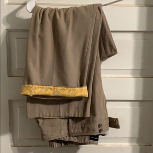 Larry Levine Pants with floral cuff detail